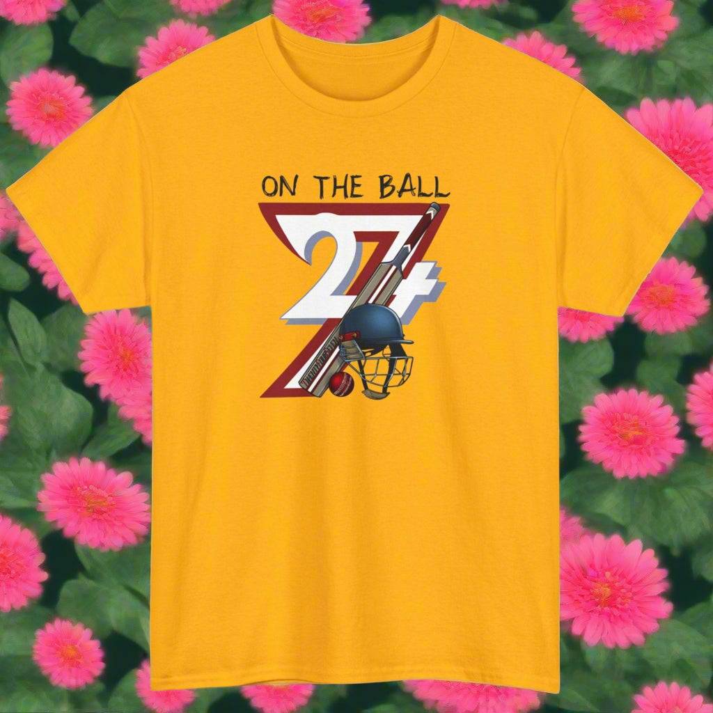 Cricket Sport T-shirt cricket tee cricket shirt 24/7 Unique Designs gold