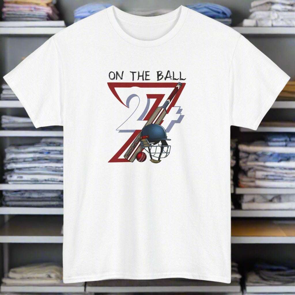 Cricket Sport T-shirt cricket tee cricket shirt 24/7 Unique Designs white