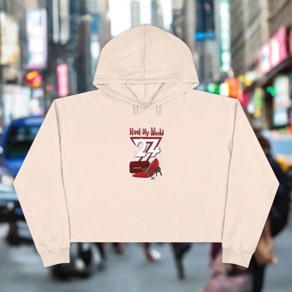 Crop Hoodie_Women_hoodie_Printed_Hoodie_handbag_design_light pink