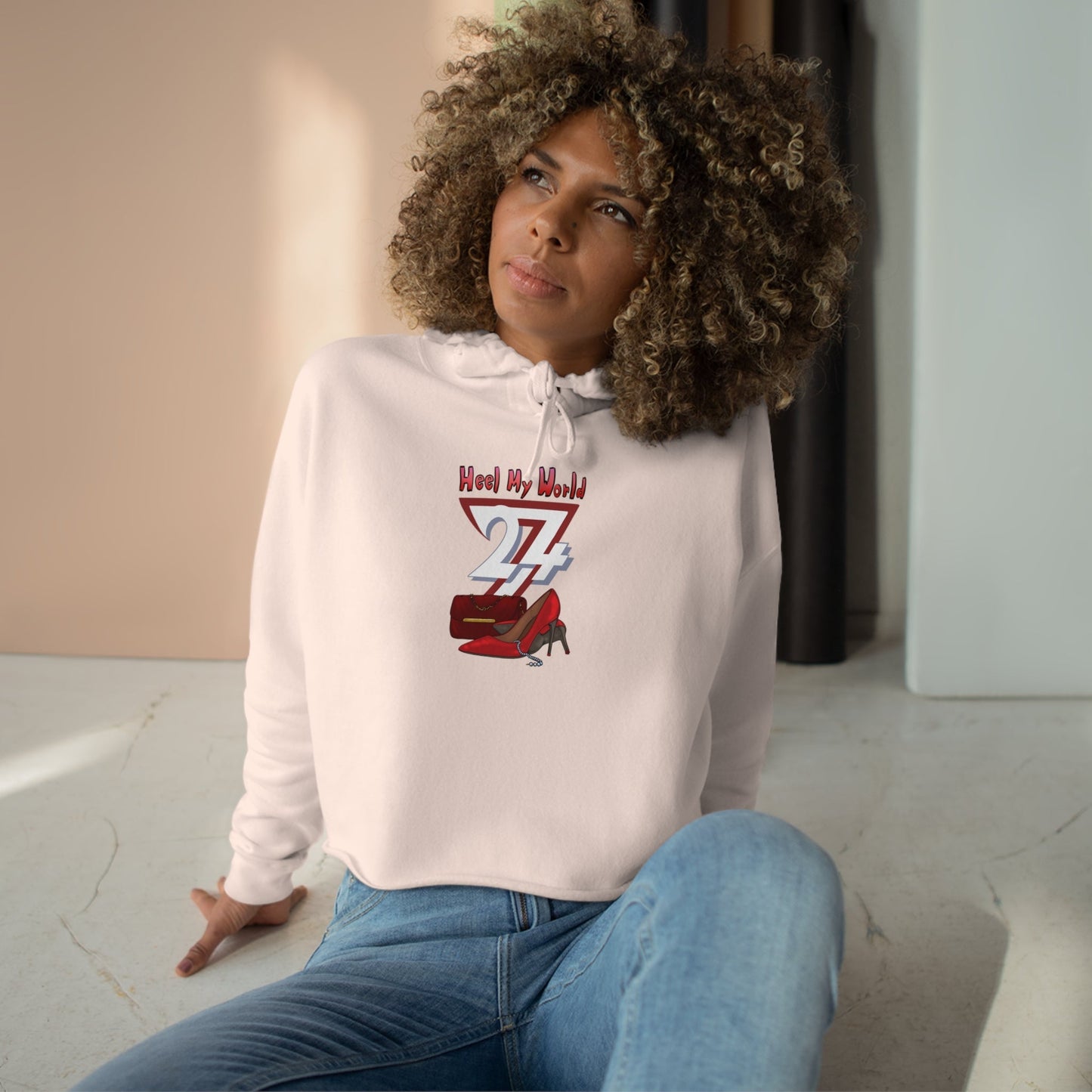 Crop Hoodie_Women_hoodie_Printed_Hoodie_handbag_design_light pink