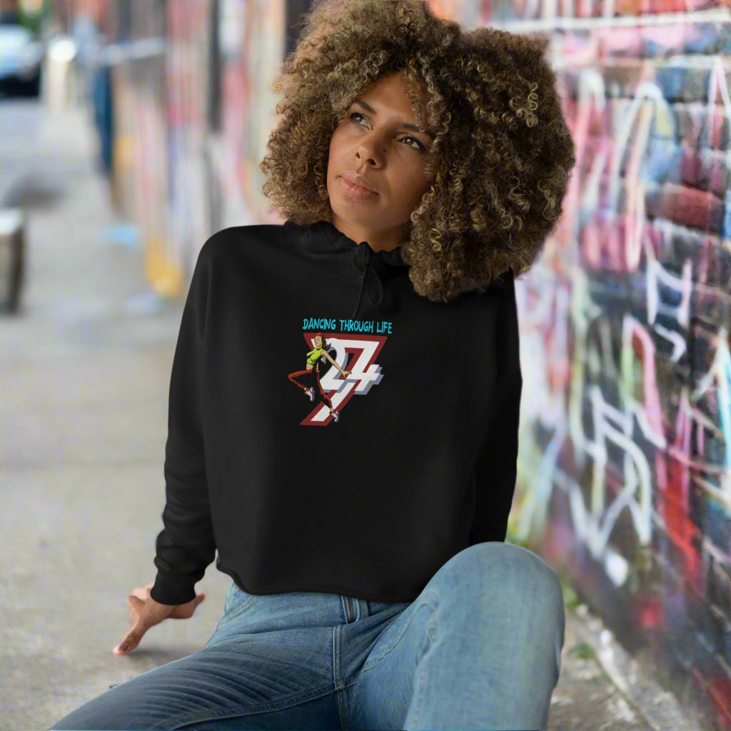 Crop Hoodie for women Street Dance top cool hoodie 24/7 Unique Designs black with person