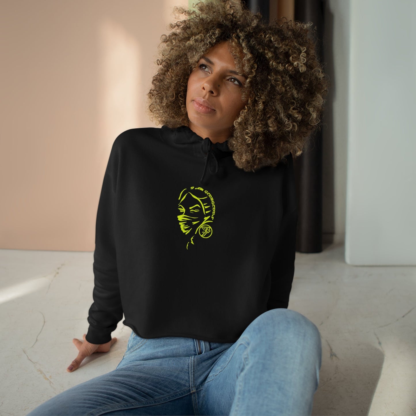 Crop Hoodie for women ladies top women top unique hoodie printed top black front woman