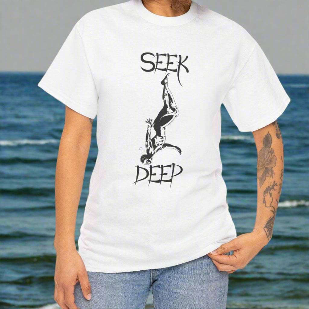 Diving T-shirt printed t-shirt swimmer tee by 24/7 Unique Designs white