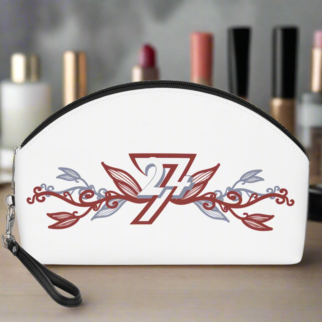 Elegant Floral Makeup Bag with 24/7 Unique Design Logo