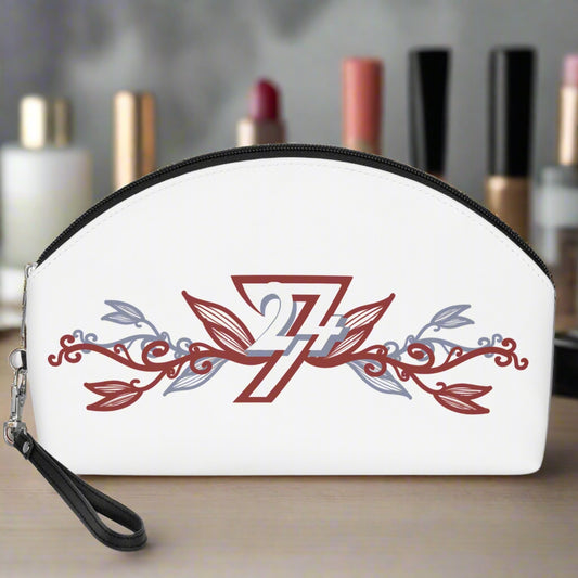Elegant Floral Makeup Bag with 24/7 Unique Design Logo