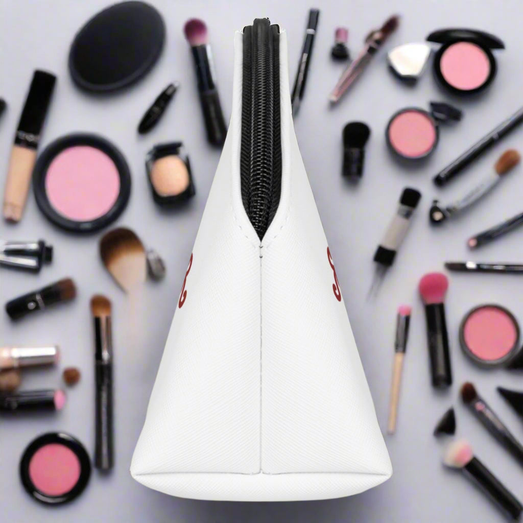 Elegant Floral Makeup Bag with 24/7 Unique Design Logo back view