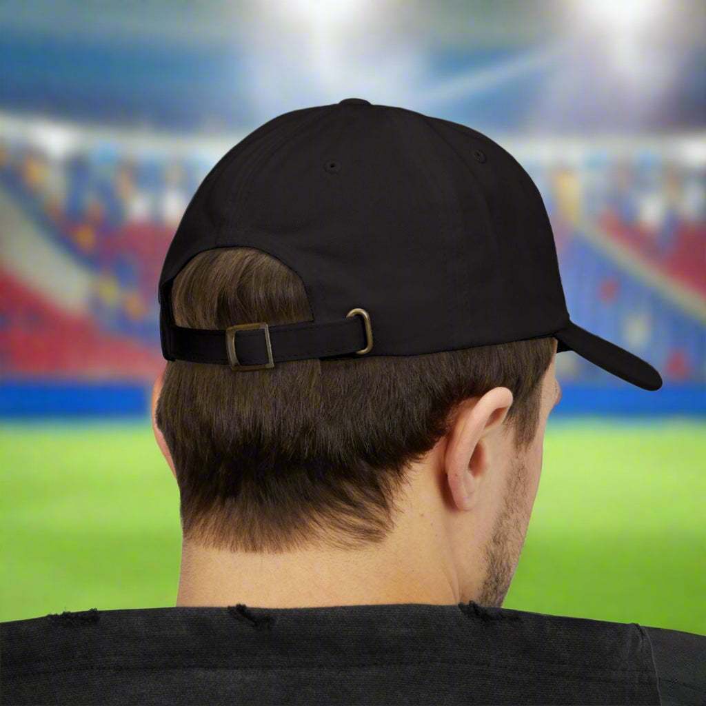 Embroidered Baseball Cap black back view