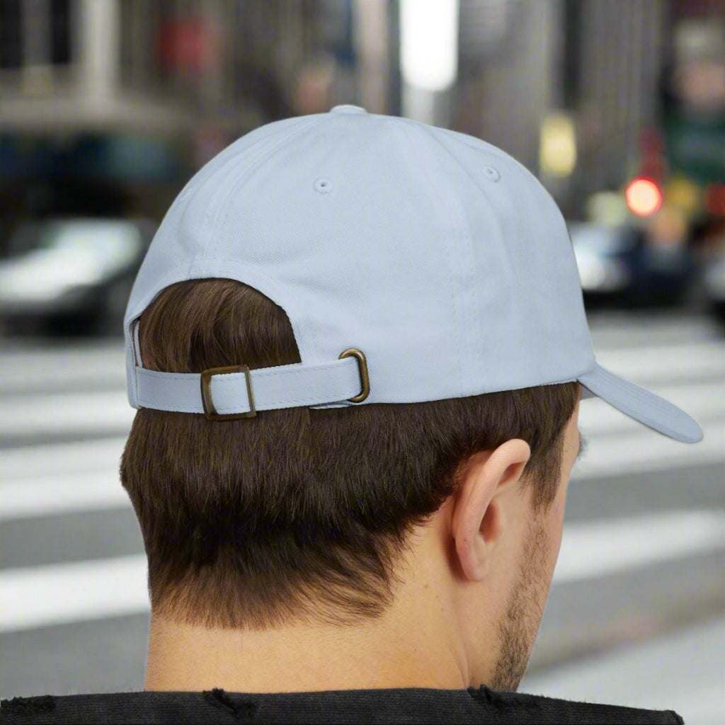 Embroidered Baseball Cap light blue back view