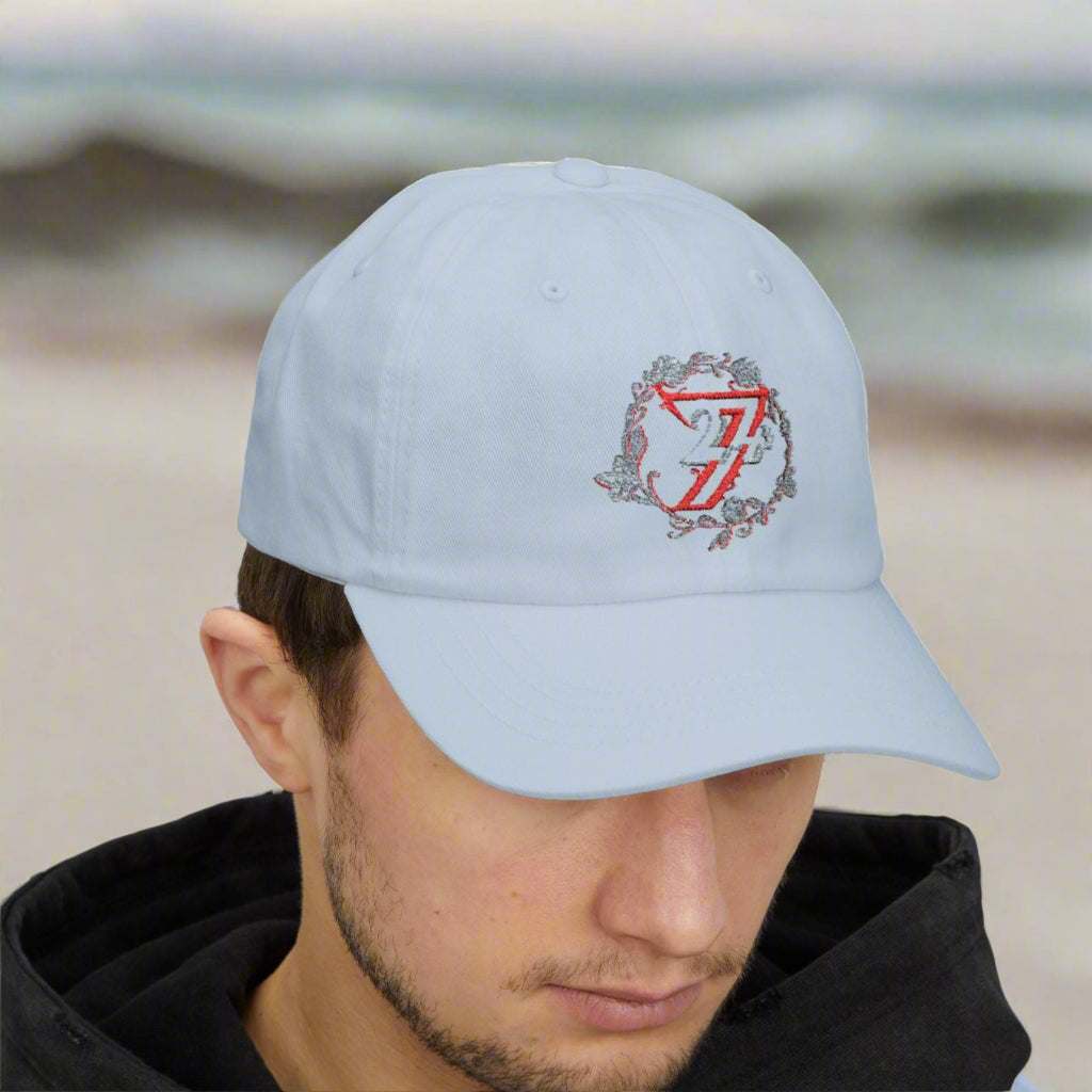 Embroidered Baseball Cap light blue front