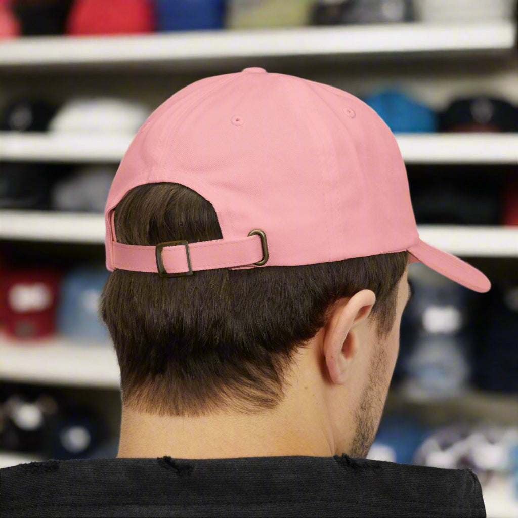 Embroidered Baseball Cap pink back view