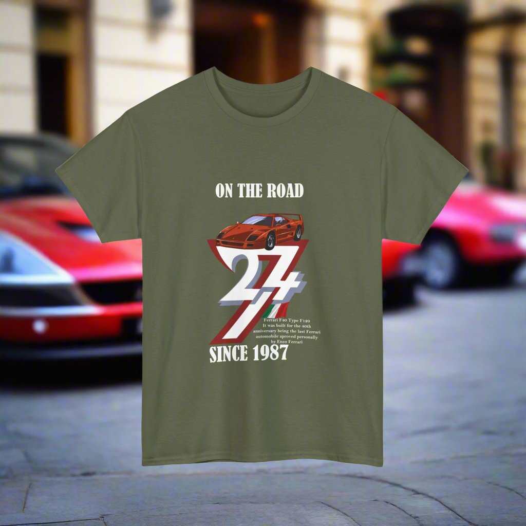 Ferrari T-Shirt Classic tee Ferrari car t-shirt vintage Ferrari Tee military green
