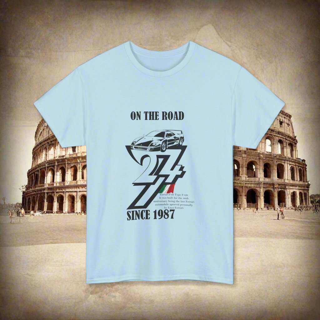 Ferrari Tee Classic Ferrari t-shirt Vintage Ferrari top light blue