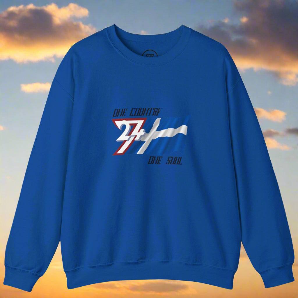 Finnish flag design printed on jumper