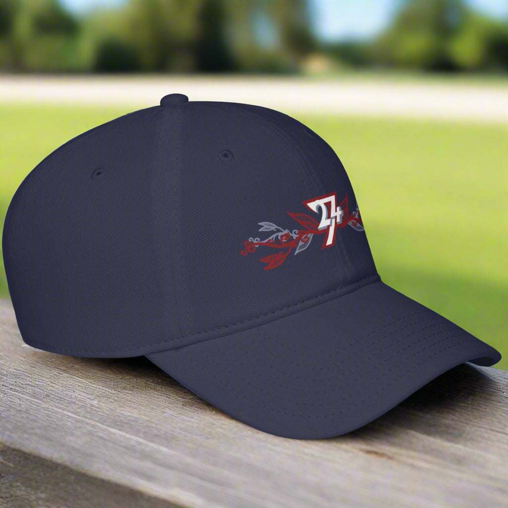 Floral Baseball Cap dark navy side view