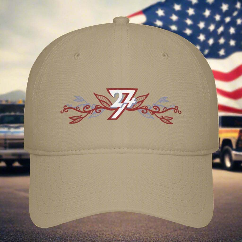 Floral Baseball Cap khaki front