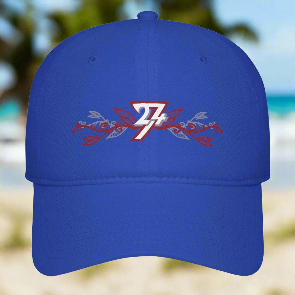 Floral Baseball Cap royal blue front