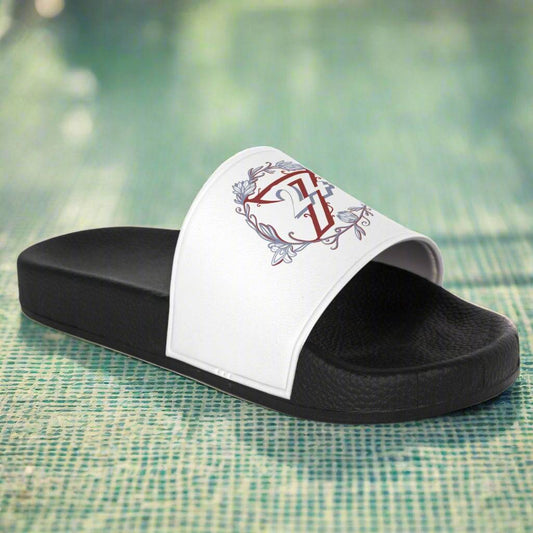 Floral Summer Sandals for Women - Side View of Comfortable Beach Slide Sandals with Unique Design