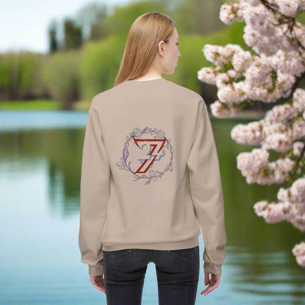 Floral Sweatshirt sand back person
