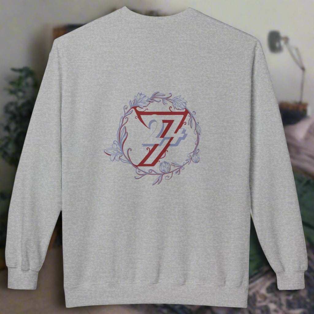 Floral Sweatshirt sport grey back