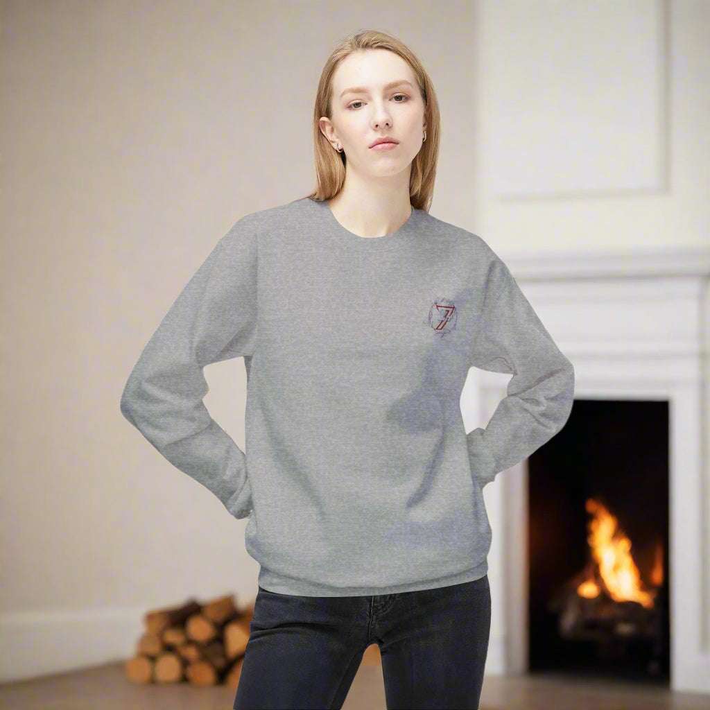 Floral Sweatshirt sport grey front person