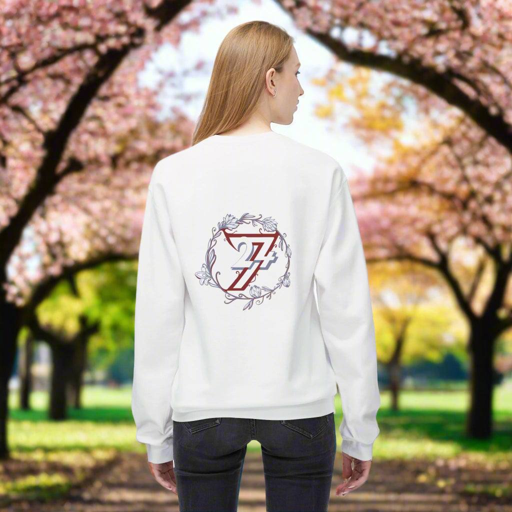 Floral Sweatshirt white back person