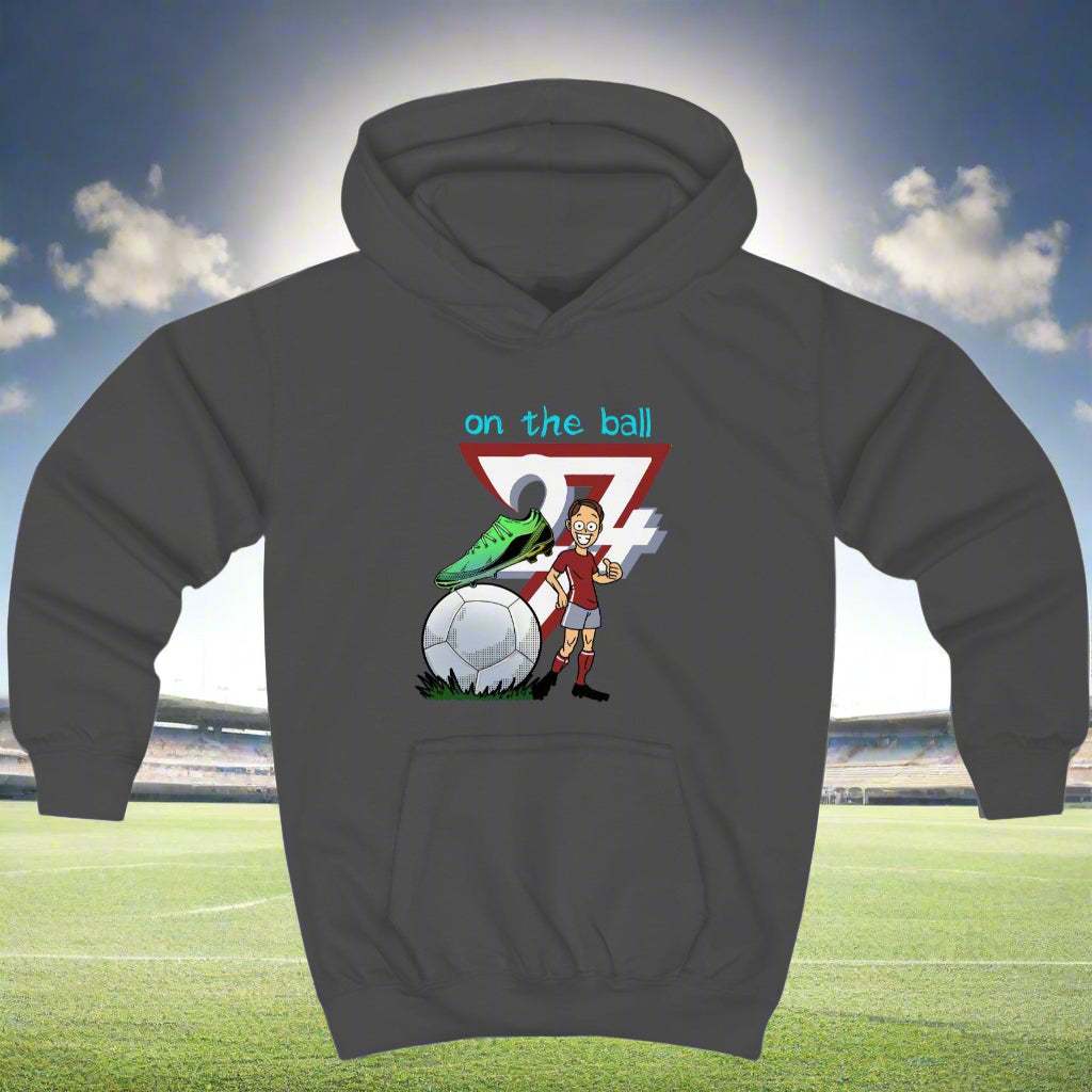 Football Kids Hoodie football jumper for kids by 24/7 Unique Designs charcoal
