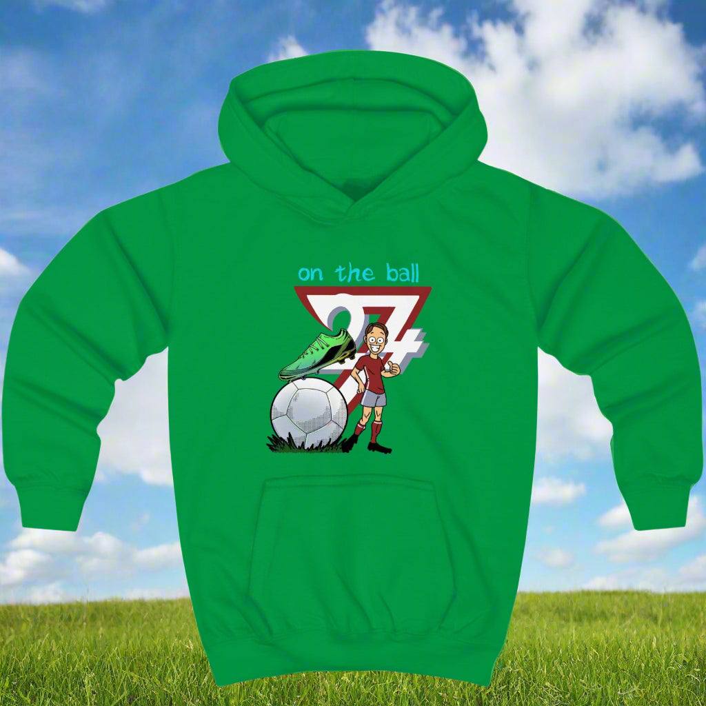 Football Kids Hoodie football jumper for kids by 24/7 Unique Designs kelly green