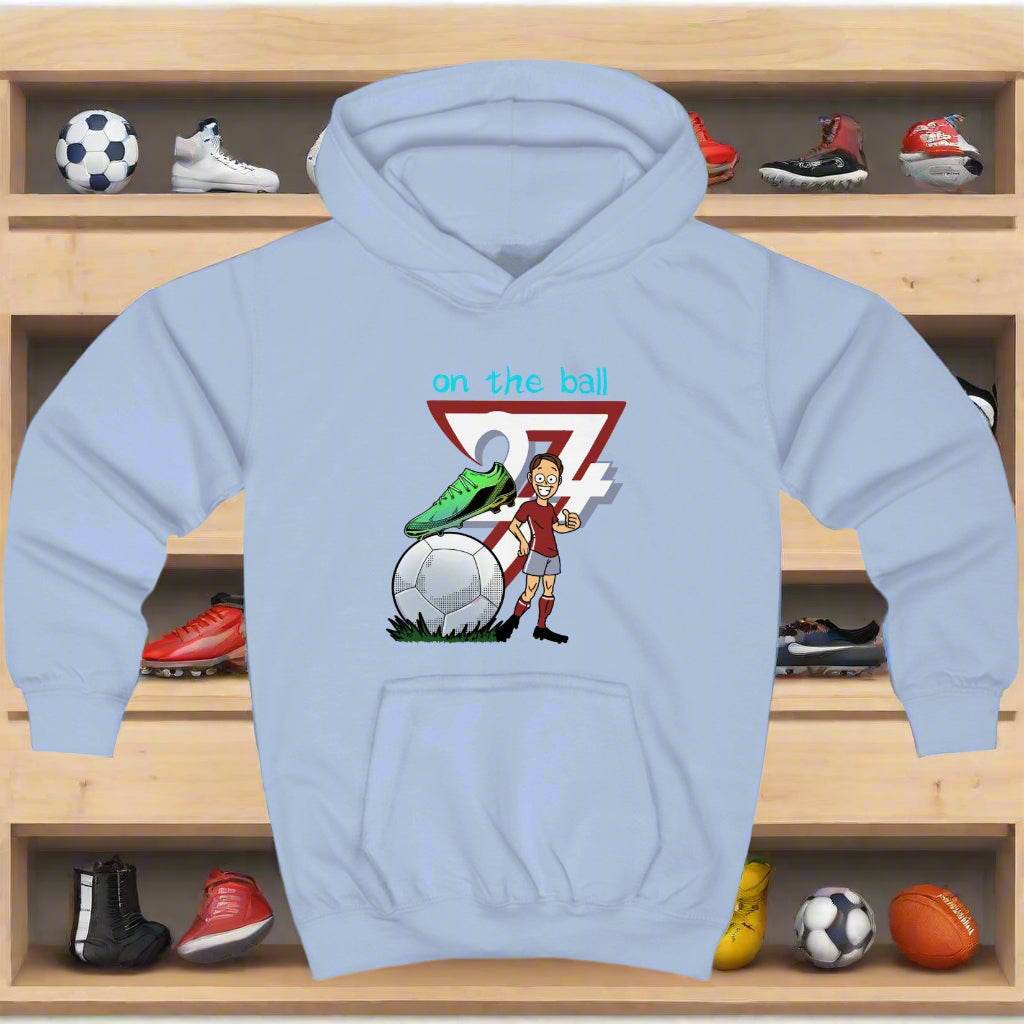 Football Kids Hoodie football jumper for kids by 24/7 Unique Designs light blue
