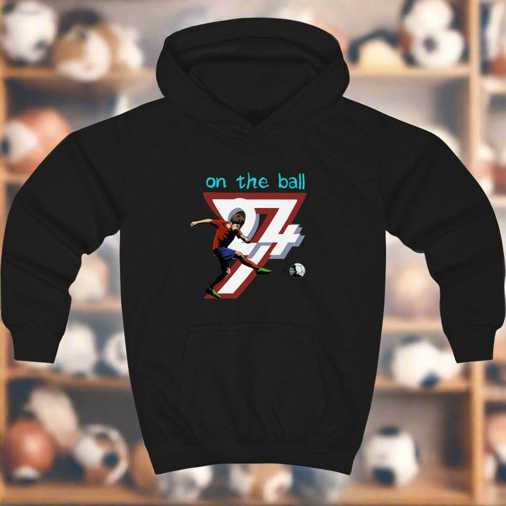 Football Player Hoodie for kids cartoon hoodie by 24/7 Unique Designs black