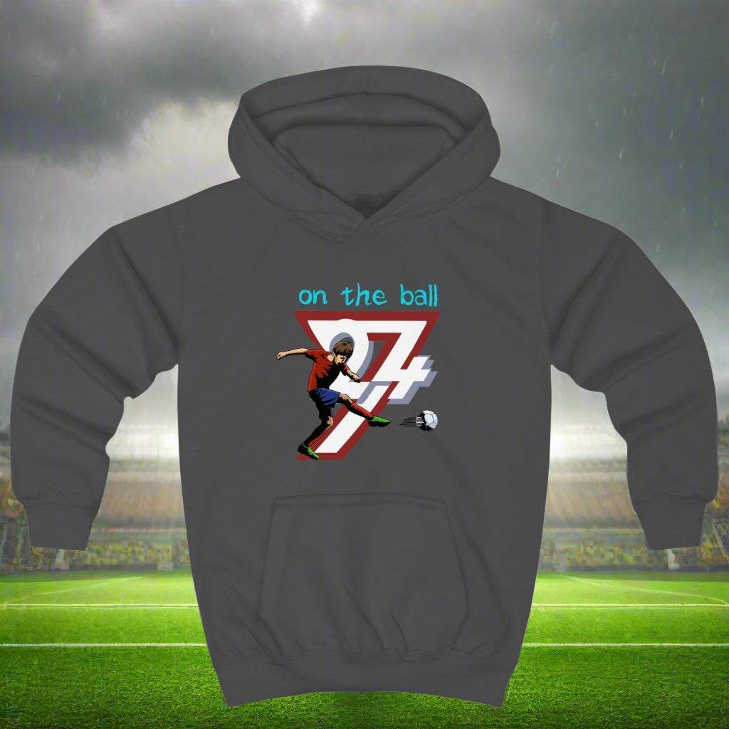 Football Player Hoodie for kids cartoon hoodie by 24/7 Unique Designs charcoal