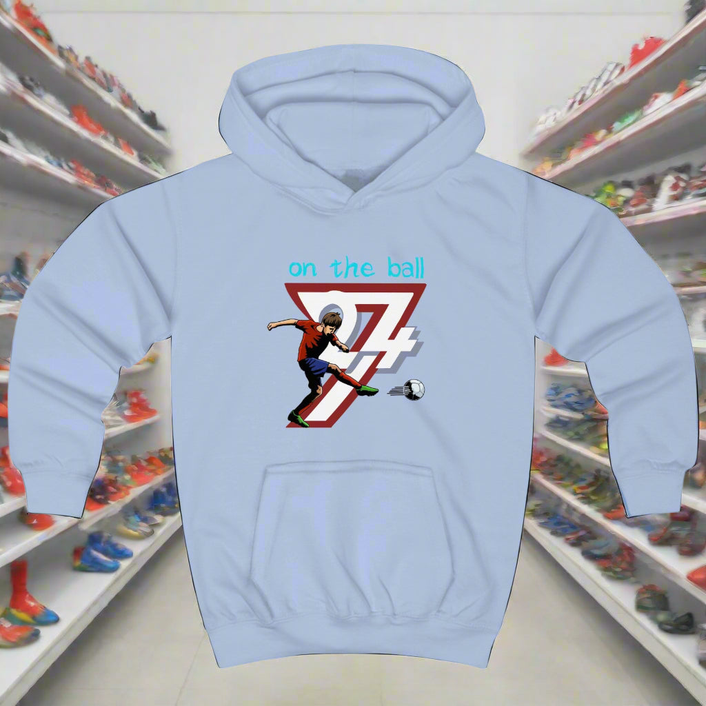Football Player Hoodie for kids cartoon hoodie by 24/7 Unique Designs light blue