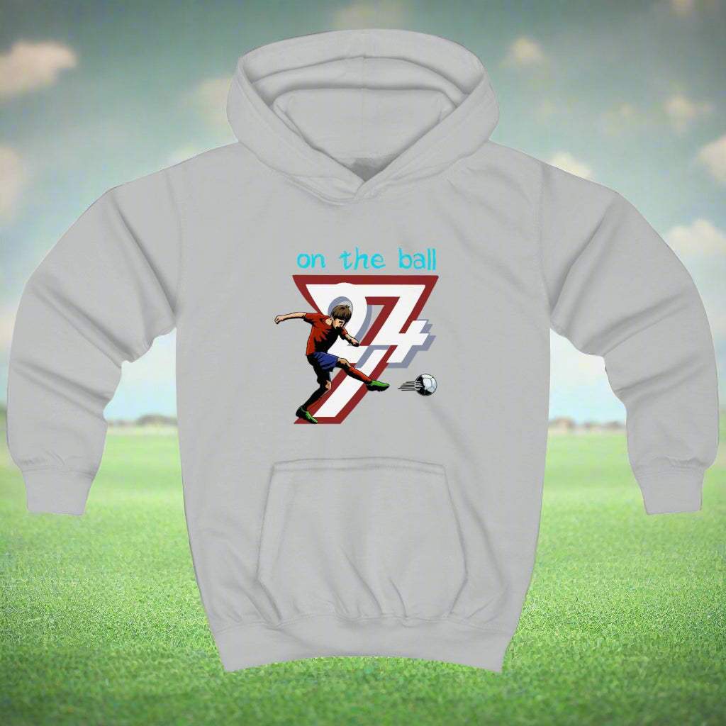Football Player Hoodie for kids cartoon hoodie by 24/7 Unique Designs light grey