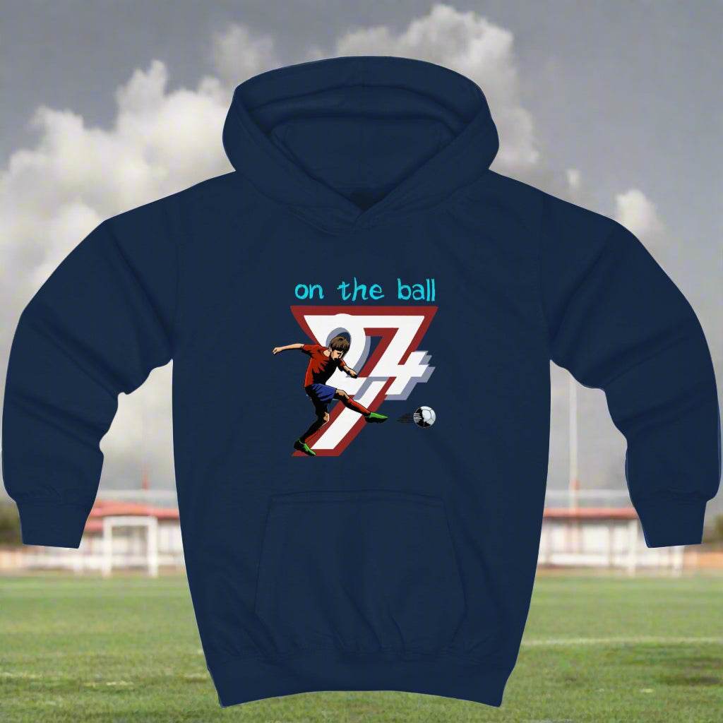 Football Player Hoodie for kids cartoon hoodie by 24/7 Unique Designs navy