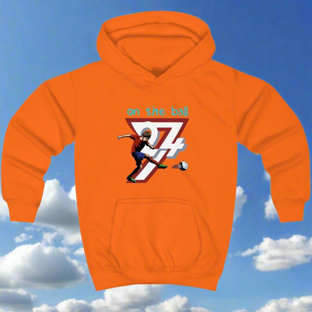 Football Player Hoodie for kids cartoon hoodie by 24/7 Unique Designs orange