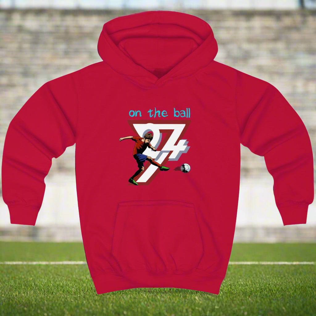 Football Player Hoodie for kids cartoon hoodie by 24/7 Unique Designs red