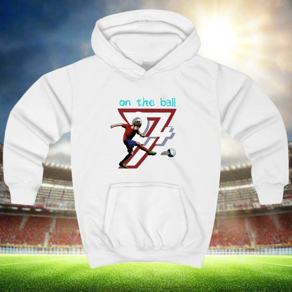 Football Player Hoodie for kids cartoon hoodie by 24/7 Unique Designs white