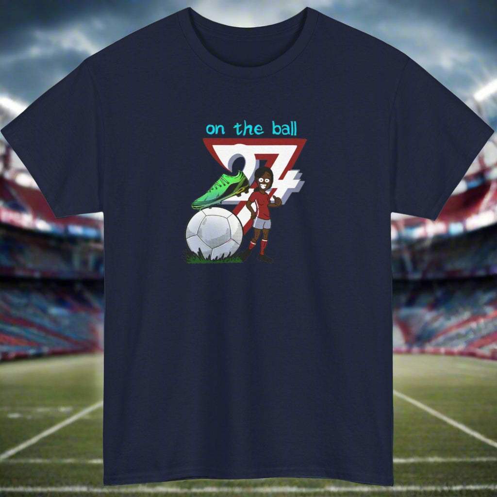 Football Sport T-shirt football tee soccer tee by 24/7 Unique Designs navy