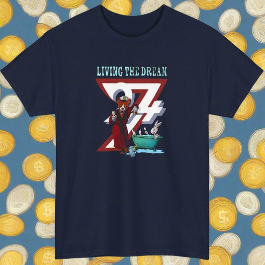 Fox T-shirt funny tee funny fox cartoon T-shirt by 24/7 Unique Designs Navy Blue