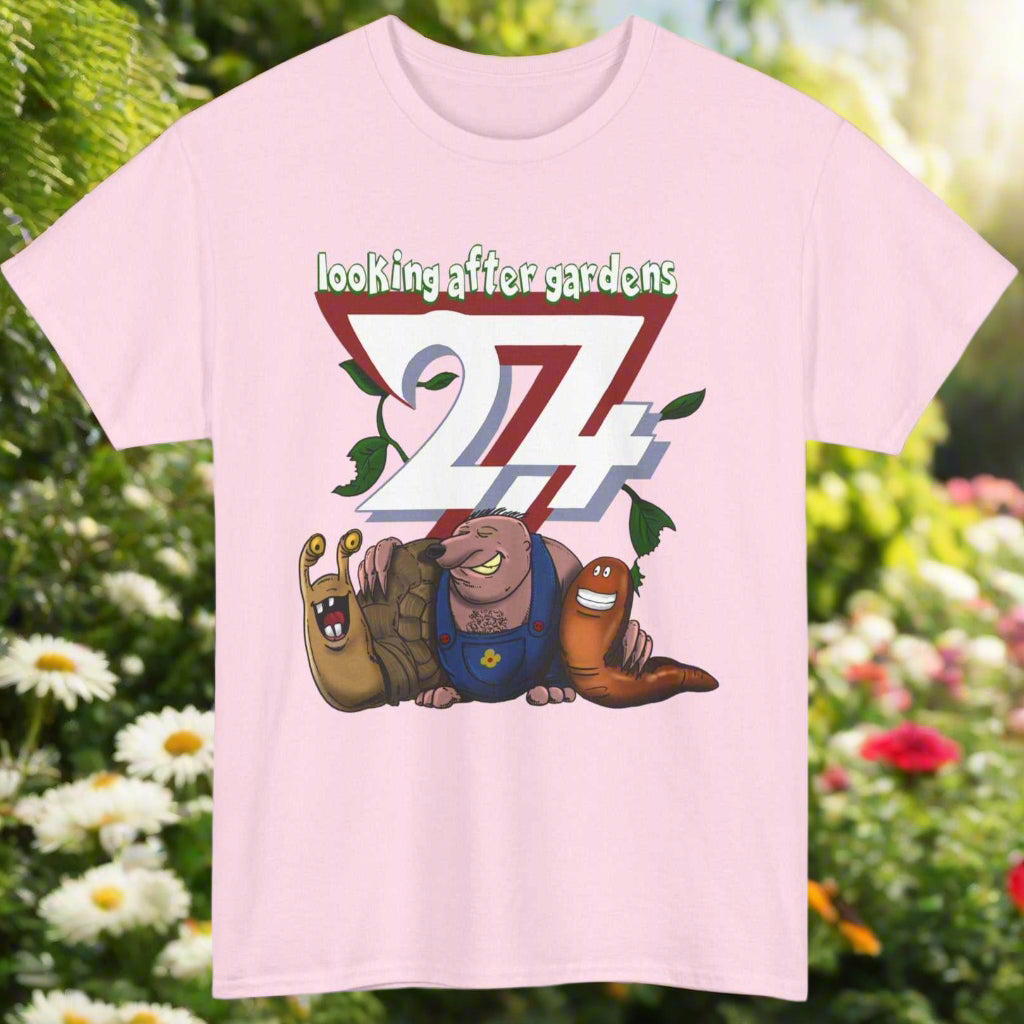 Fun T-shirt: Gardening Squad Printed T-shirt pink