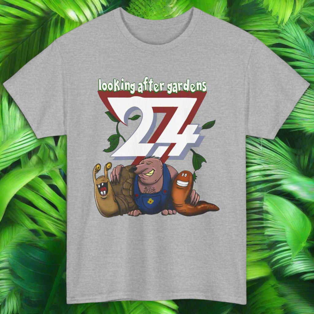 Fun T-shirt: Gardening Squad Printed T-shirt sports grey
