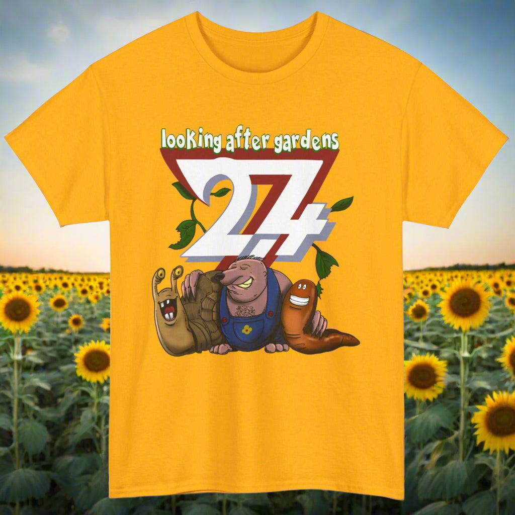 Fun T-shirt: Gardening Squad Printed T-shirt sunflower