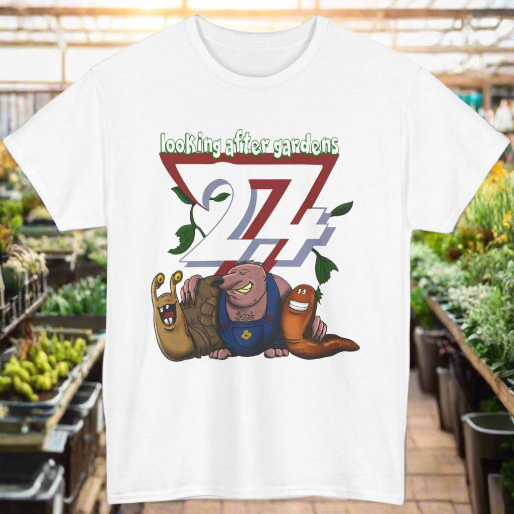 Fun T-shirt: Gardening Squad Printed T-shirt white