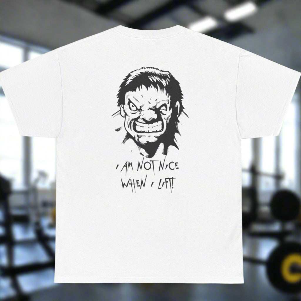 Funny Bodybuilding t-shirt gym tee workout top by 24/7 Unique Designs white back view