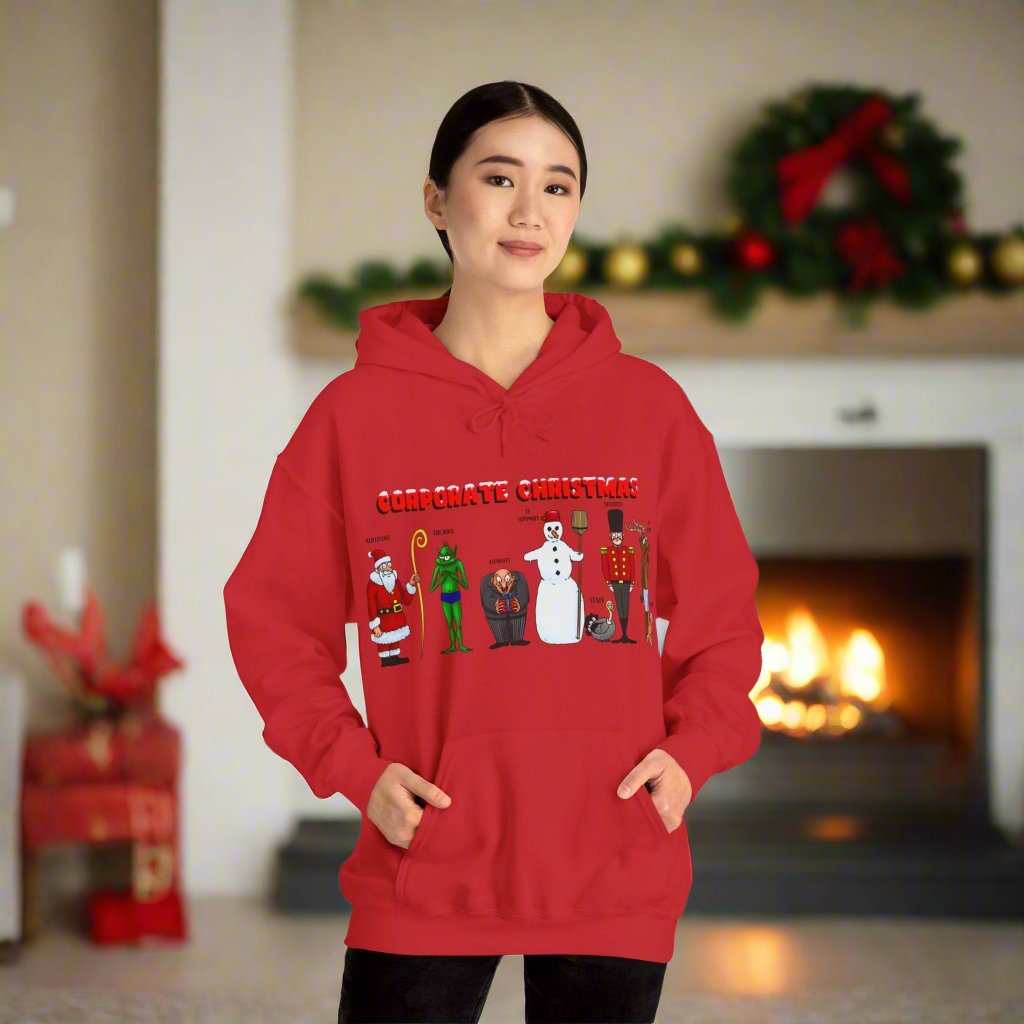 Funny Christmas Hoodie Christmas Characters Hoodie red
