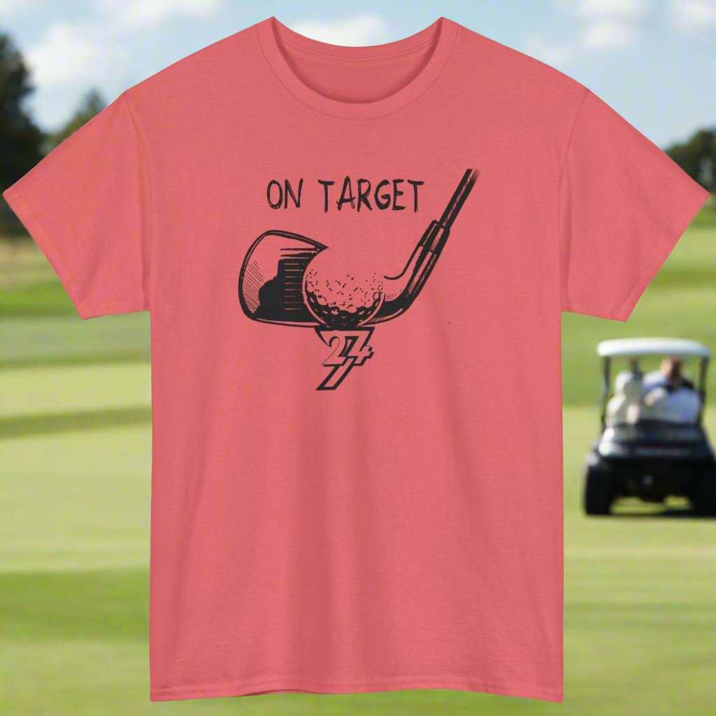 Golf T-shirt Golf tee sport polo golfing shirt by 24/7 Unique Designs coral silk