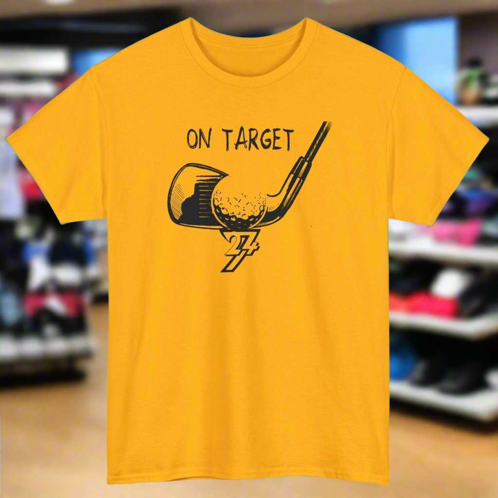 Golf T-shirt Golf tee sport polo golfing shirt by 24/7 Unique Designs gold