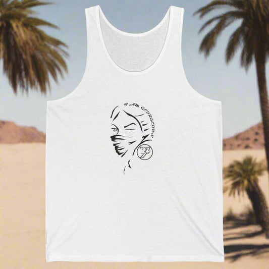 Gorgeous woman tank top white