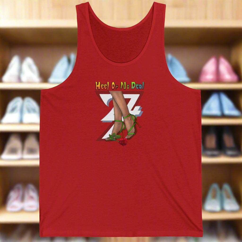 High Heels and Flowers women jersey tank top red