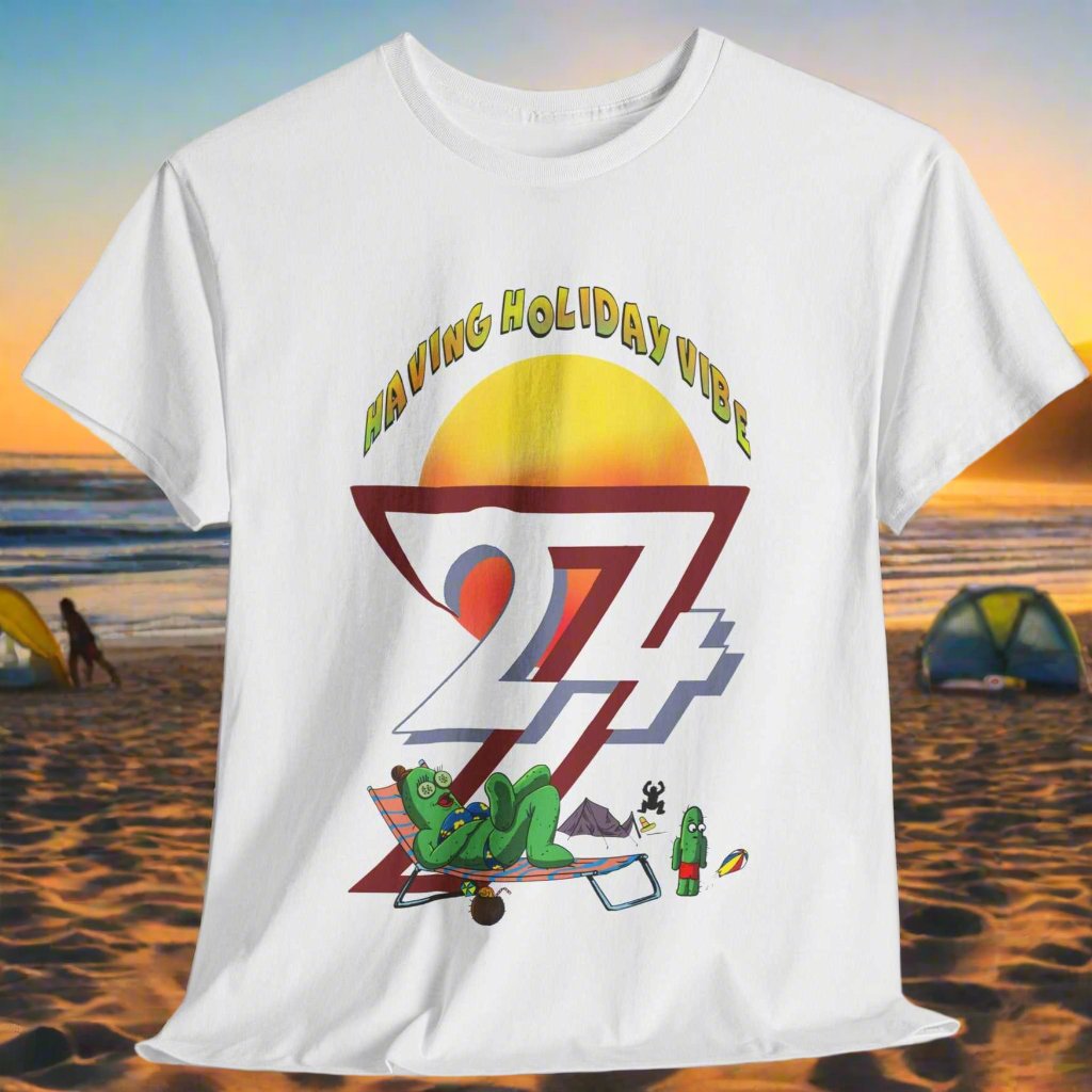 Holiday T-shirt cactus on tee funny t-shirt by 24/7 Unique Designs white