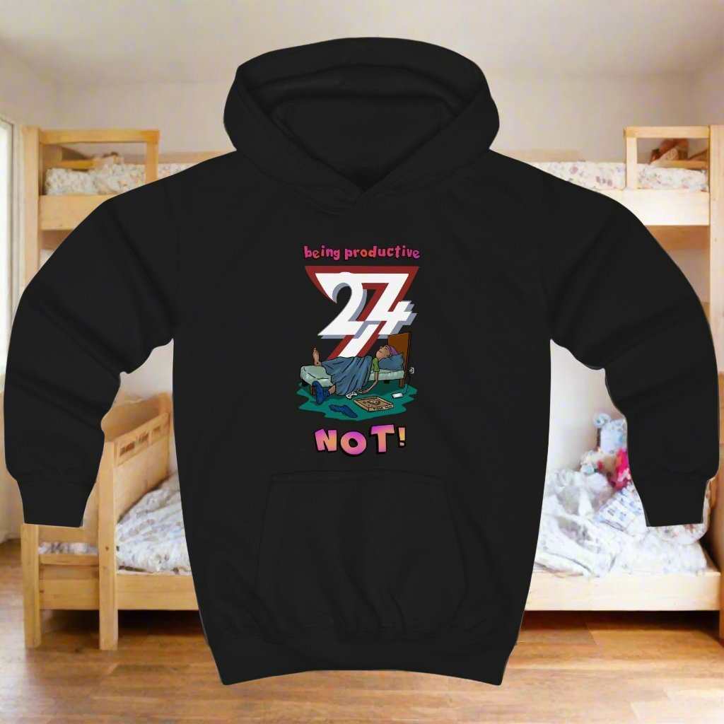 Kids Clothing Unique Design Kids Hoodie Lazy Kid black